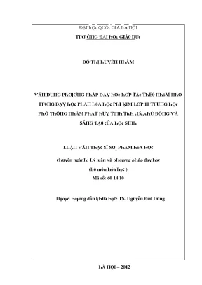 Phương Pháp Dạy Học Hợp Tác Nhóm Nhỏ Trong Hóa Học Phi