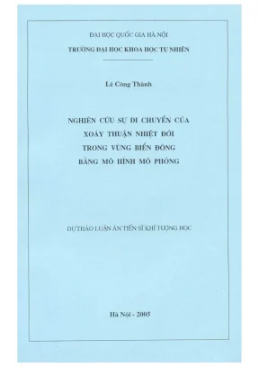 Nghiên Cứu Di Chuyển Xoáy Thuận Nhiệt Đới Bằng Mô Hình 