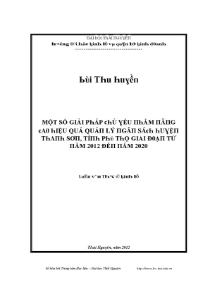 Giải pháp nâng cao hiệu quả quản lý ngân sách huyện
