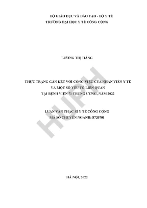 Nghiên Cứu Gắn Kết Công Việc Của Nhân Viên Y Tế Tại Bệnh