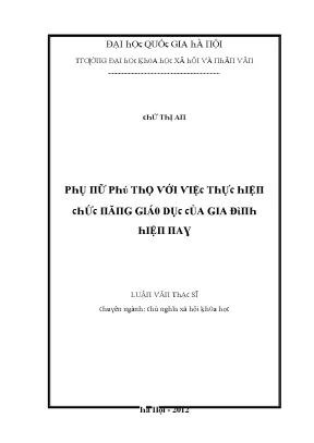 Nghiên Cứu Về Vai Trò Của Phụ Nữ Trong Xã Hội Việt Nam