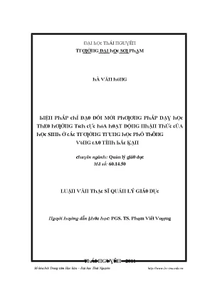 Đổi mới phương pháp dạy học tích cực cho học sinh vùng