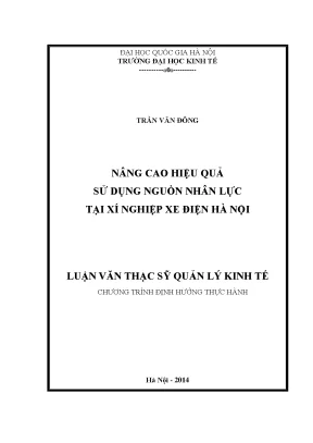 Nâng Cao Hiệu Quả Sử Dụng Nguồn Nhân Lực Tại Xí Nghiệp