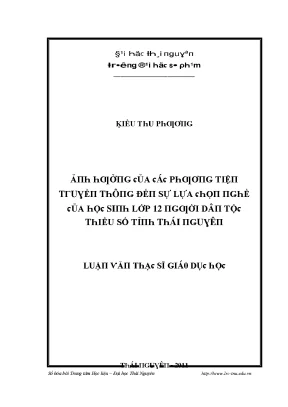 Nghiên cứu sự lựa chọn nghề nghiệp của học sinh lớp 12 