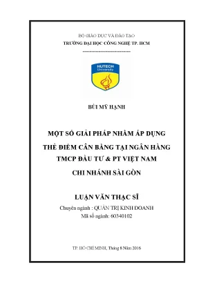 Giải Pháp Áp Dụng Thẻ Điểm Cân Bằng Tại Ngân Hàng TMCP