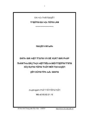 Đề Xuất Giải Pháp Bảo Vệ Môi Trường Tại Đại Học Thái Nguyên