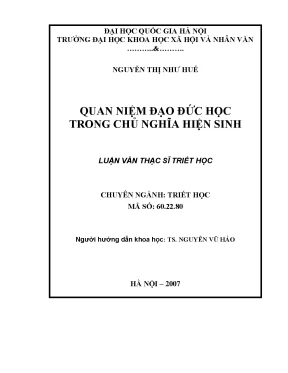 Quan Niệm Đạo Đức Học Trong Chủ Nghĩa Hiện Sinh