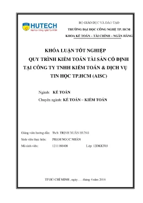 Quy Trình Kiểm Toán Tài Sản Cố Định Tại AISC: Hướng Dẫn