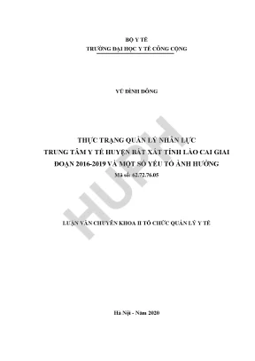 Quản Lý Nhân Lực Tại Trung Tâm Y Tế Huyện Bát Xát Giai 