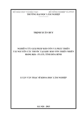 Giải Pháp Bảo Tồn và Phát Triển Tài Nguyên Cây Thuốc Tại 