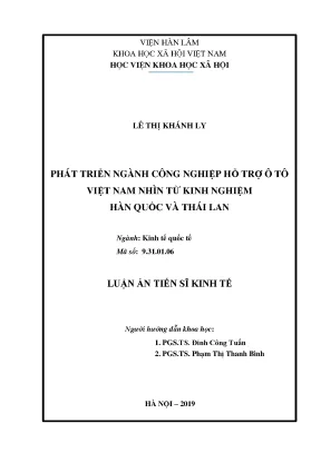 Phát Triển Ngành Công Nghiệp Hỗ Trợ Ô Tô Việt Nam: Kinh