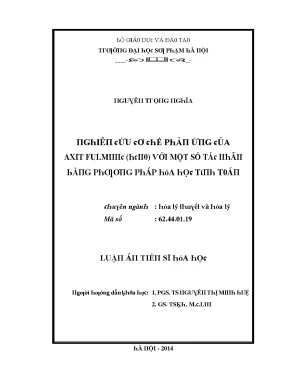 Nghiên Cứu Về Hệ Thống Hóa Học Tại Đại Học Sư Phạm Hà Nội