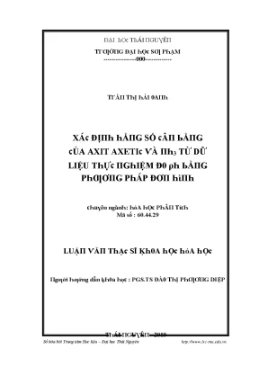 Nghiên cứu về hệ số hòa tan của axit axetic tại Đại học 