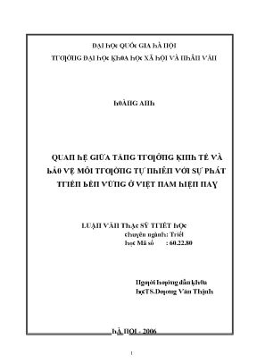 Tác động của phát triển kinh tế đến môi trường tự nhiên