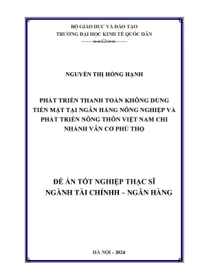 Phát Triển Thanh Toán Không Dùng Tiền Mặt Tại Agribank