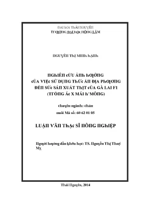 Nghiên Cứu Hiệu Quả Sử Dụng Thức Ăn Địa Phương Tại Đại