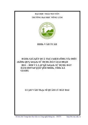 Kết Quả Nghiên Cứu Quản Lý Đất Đai Tại Thái Nguyên