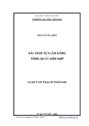 Bài toán tựa cân bằng tổng quát hỗn hợp trong luận văn