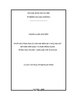 Phát huy tính tích cực cho học sinh qua dạy học phép dời