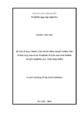 Quản Lý Hoạt Động Ứng Dụng Công Nghệ Thông Tin Tại Đại