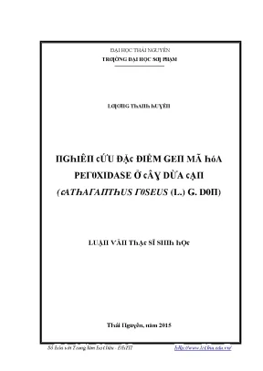Nghiên cứu mã hóa peroxidase trong dừa ở Thái Nguyên