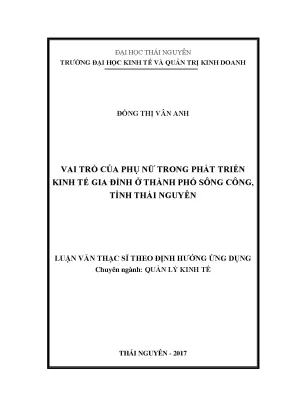 Vai trò của phụ nữ trong phát triển kinh tế gia đình tại