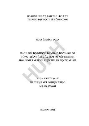 Đánh Giá Độ Không Đảm Bảo Đo và Sai Số Tổng Phân Tích