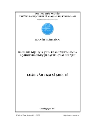 Đánh Giá Hiệu Quả Kinh Tế Sản Xuất Hệ Thống Đồ Uống Tại