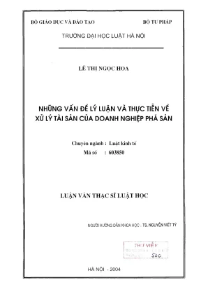 Vấn Đề Lý Luận và Thực Tiễn về Xử Lý Tài Sản Doanh 