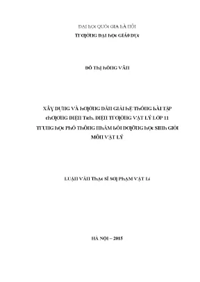 Giải pháp dạy học vật lý hiệu quả cho học sinh lớp 11