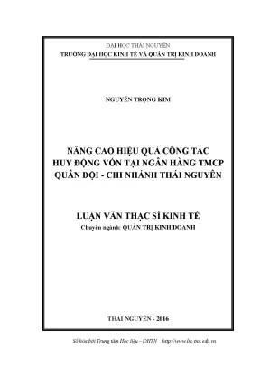 Nâng cao hiệu quả huy động vốn tại Ngân hàng TMCP Quân