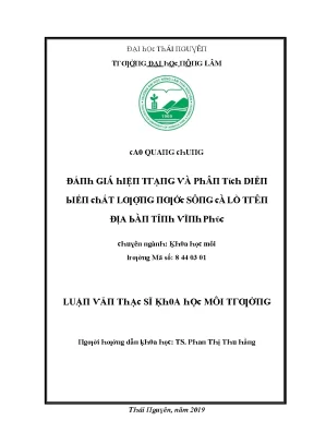 Đánh giá chất lượng nước sông Cà Lồ tại Vĩnh Phúc