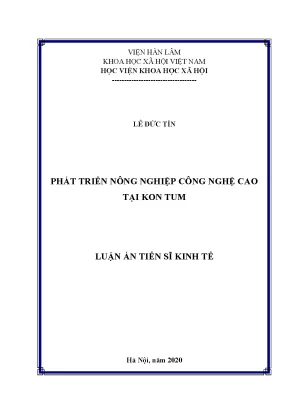 Phát Triển Nông Nghiệp Công Nghệ Cao Tại Kon Tum: Luận