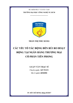 Yếu Tố Tác Động Đến Rủi Ro Hoạt Động Tại Ngân Hàng