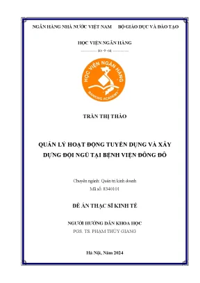 Quản Lý Tuyển Dụng và Xây Dựng Đội Ngũ Tại Bệnh Viện Đông Đô