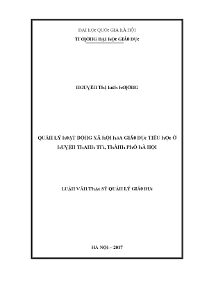 Quản lý hoạt động xã hội tại Đại học Quốc gia Hà Nội