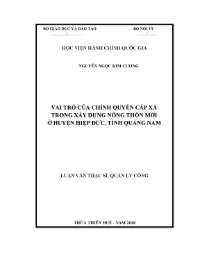 Vai Trò Của Chính Quyền Cấp Xã Trong Xây Dựng Nông Thôn