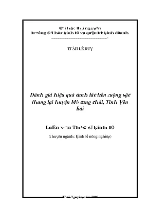 Đánh giá hiệu quả canh tác ruộng bậc thang tại Mù Cang