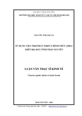 Sử Dụng Viện Trợ Phát Triển Chính Thức (ODA) Tại Tỉnh