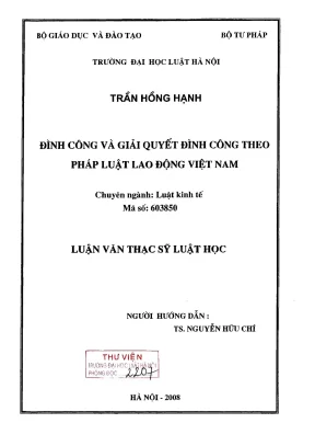 Đình Công và Giải Quyết Đình Công Theo Pháp Luật Lao