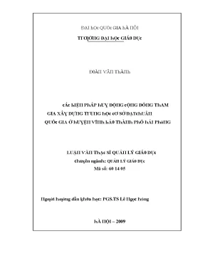 Biện Pháp Huy Động Cộng Đồng Xây Dựng Trung Học Cơ Sở