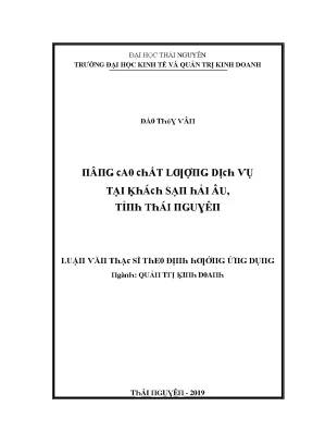 Nâng cao chất lượng dịch vụ tại khách sạn Hải Âu Thái Nguyên