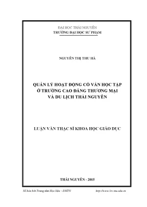 Quản Lý Hoạt Động Cố Vấn Học Tập Tại Trường Cao Đẳng