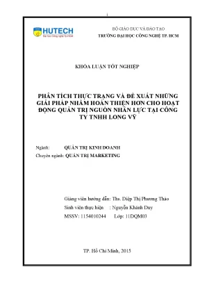 Giải Pháp Hoàn Thiện Quản Trị Nguồn Nhân Lực Tại Công Ty