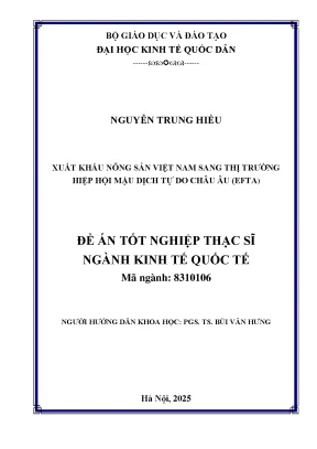 Xuất Khẩu Nông Sản Việt Nam Sang Thị Trường EFTA: Thực