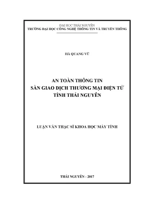 An Toàn Thông Tin Trong Thương Mại Điện Tử Tỉnh Thái Nguyên