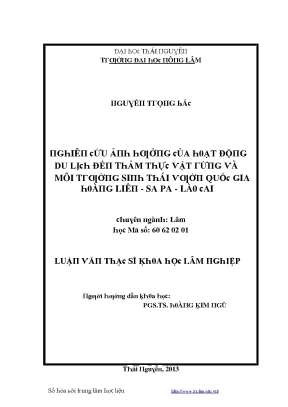 Nghiên cứu ảnh hưởng của hoạt động du lịch đến môi