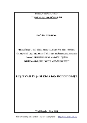 Nghiên cứu đặc điểm sinh vật học và ảnh hưởng của một số