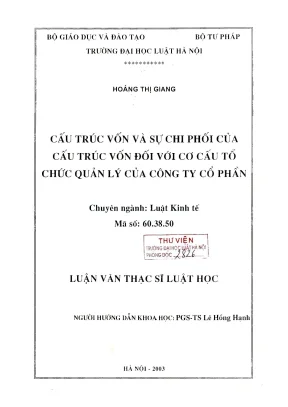 Cấu Trúc Vốn và Ảnh Hưởng Đến Quản Lý Công Ty Cổ Phần