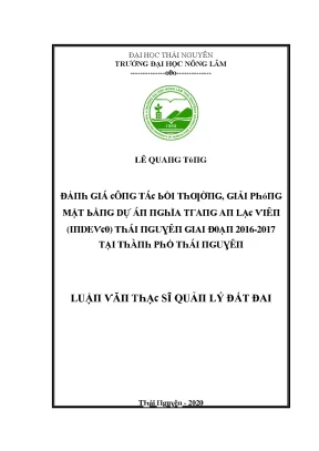 Nghiên Cứu Quản Lý Đất Đai Tại Thái Nguyên